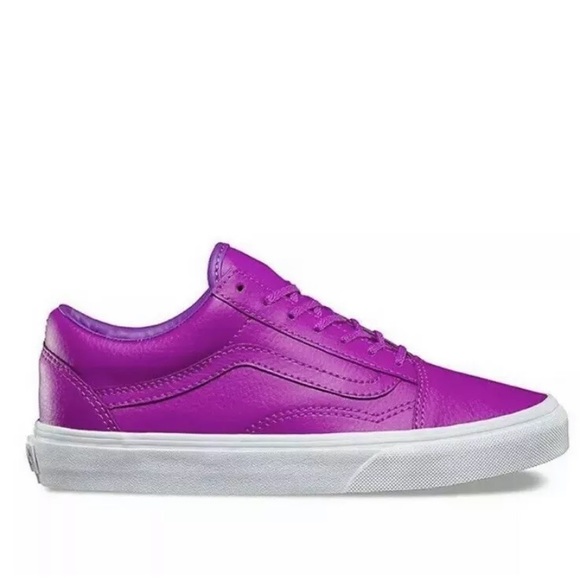 purple leather vans